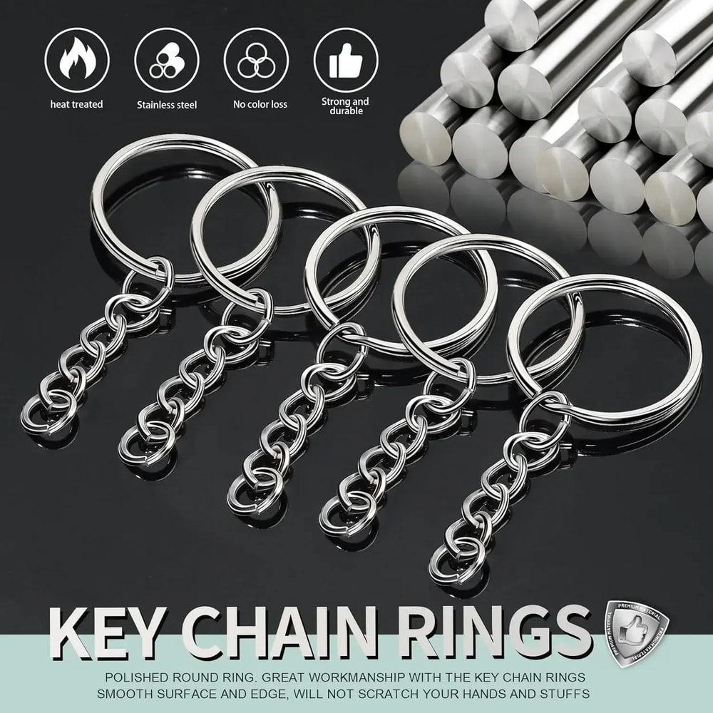 DIY Silver Keyring Split Rings For Custom Keychains Key Holders 1