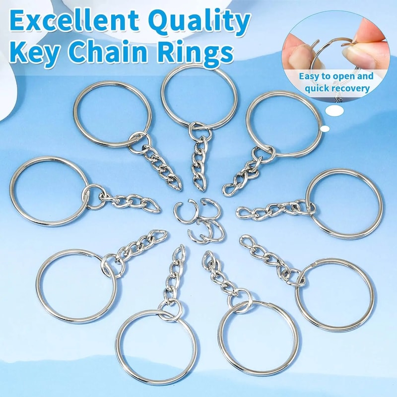 DIY Silver Keyring Split Rings For Custom Keychains Key Holders 3