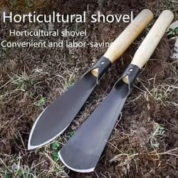heavy duty garden shovel & hand hoe for weeding, soil loosening and flower planting