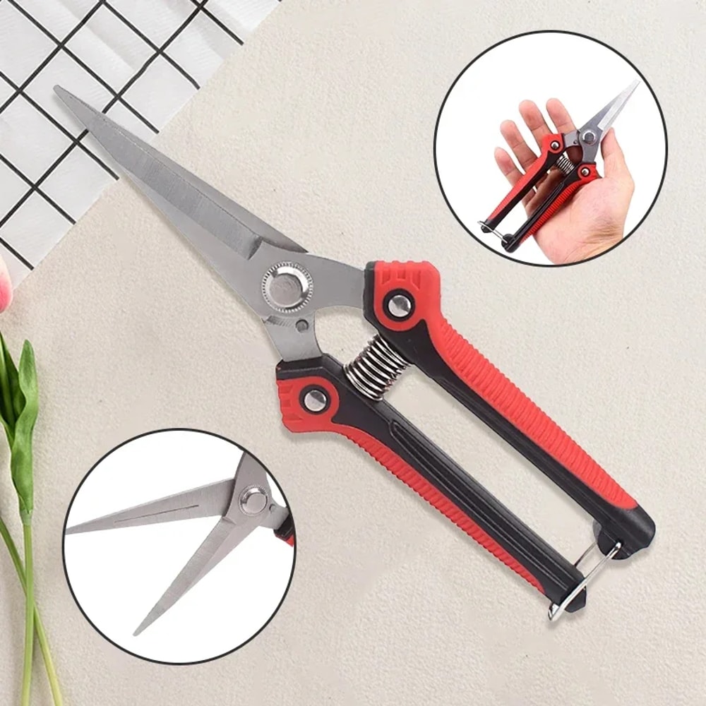 PrecisionCut Stainless Steel Pruning Shears for Garden and Fruit Tree Trimming
