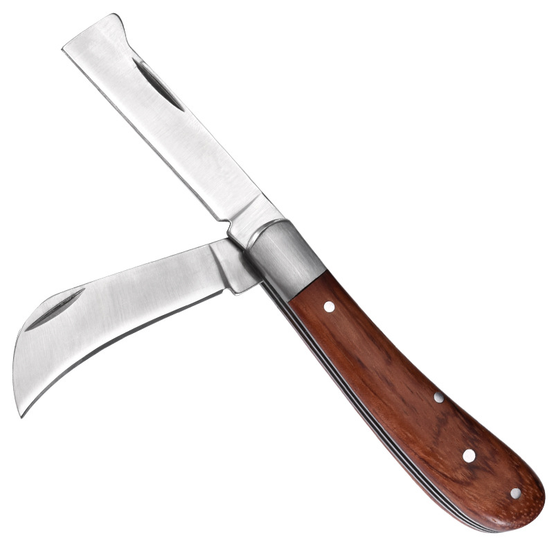 Professional Folding Grafting Knife For Fruit Trees With Wooden Handle 5