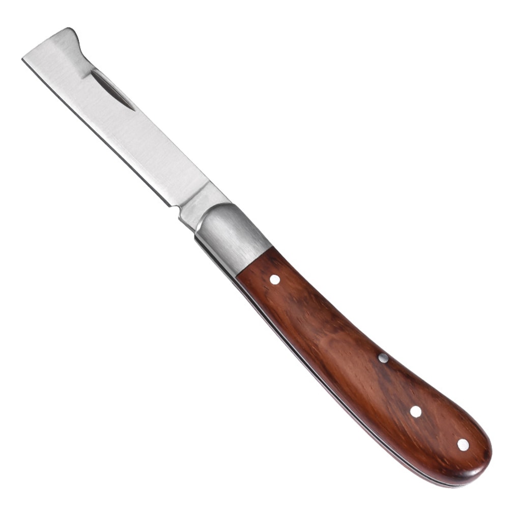 Professional Folding Grafting Knife For Fruit Trees With Wooden Handle 7