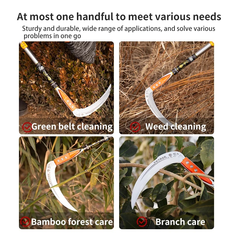 PrecisionEdge Manual Grass Sickle Weed Cutter for Gardening, Lawn Care & Crack Weeding