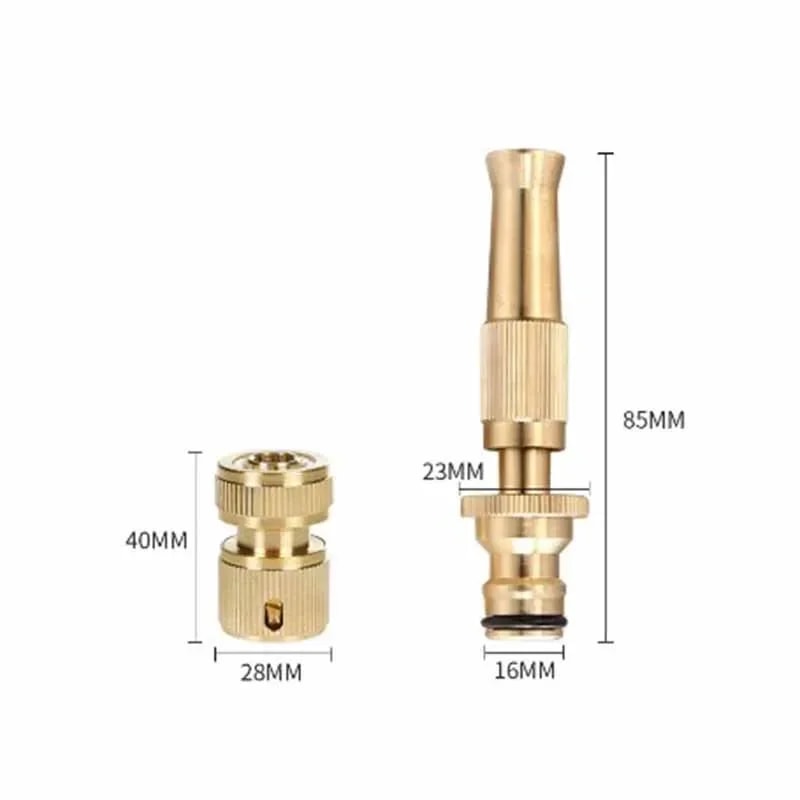 Brass High Pressure Garden Hose Nozzle Sprayer with Adjustable Jet Spray