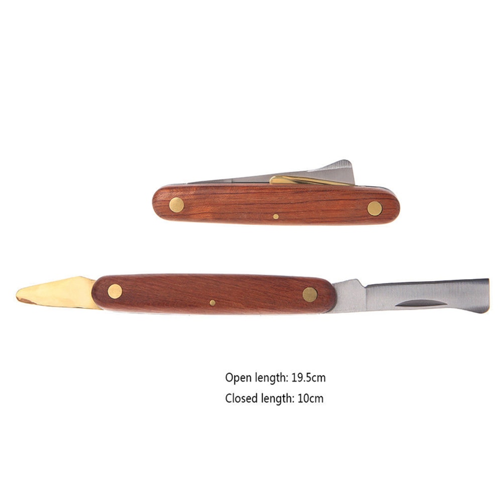 Professional Grafting Knife for Fruit Trees Foldable Wooden Handle Pruning Cutter
