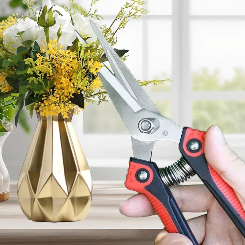 SharpCut Stainless Steel Pruning Shears with Non Slip Grip for Garden & Fruit Tree Trimming