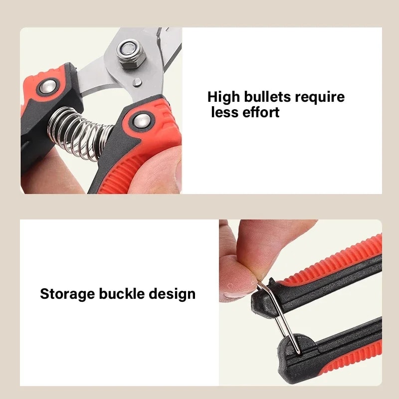 SharpCut Stainless Steel Pruning Shears with Non Slip Grip for Garden & Fruit Tree Trimming