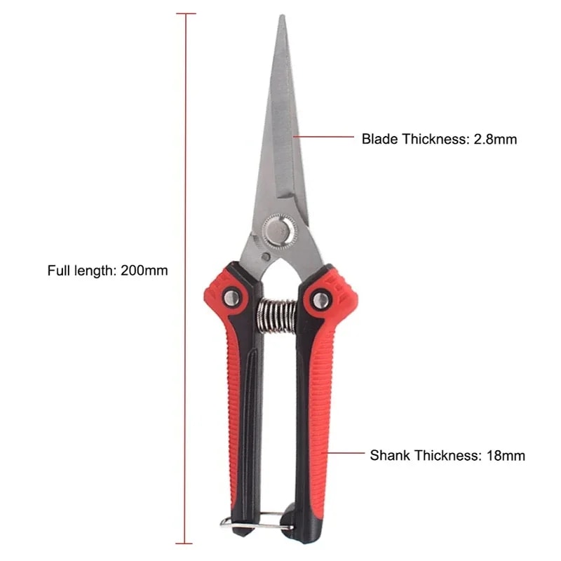 SharpCut Stainless Steel Pruning Shears with Non Slip Grip for Garden & Fruit Tree Trimming