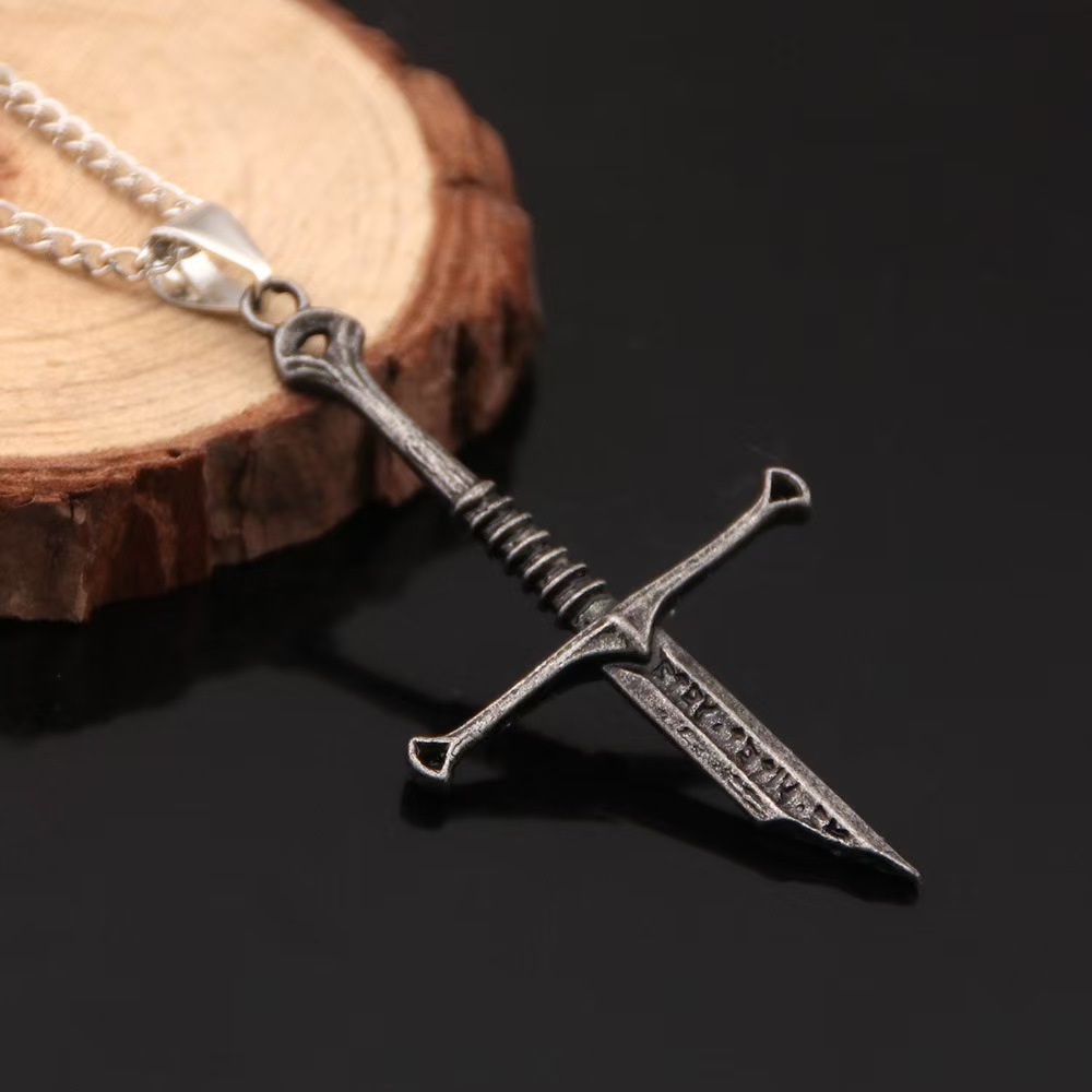 Aragorn Narsil Sword Pendant Necklace for Men LOTR Necklace Collectible Fantasy Jewelry