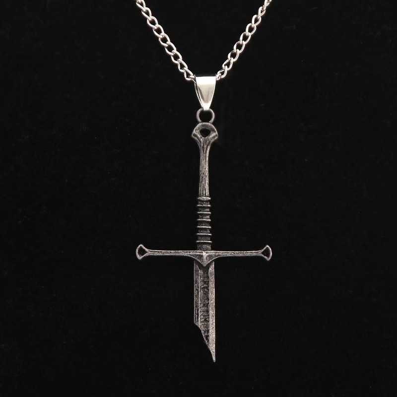 Aragorn Narsil Sword Pendant Necklace for Men LOTR Necklace Collectible Fantasy Jewelry