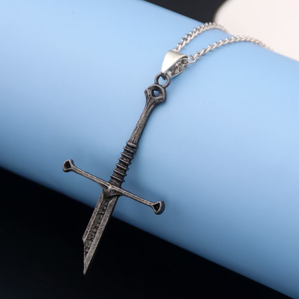 Aragorn Narsil Sword Pendant Necklace for Men LOTR Necklace Collectible Fantasy Jewelry