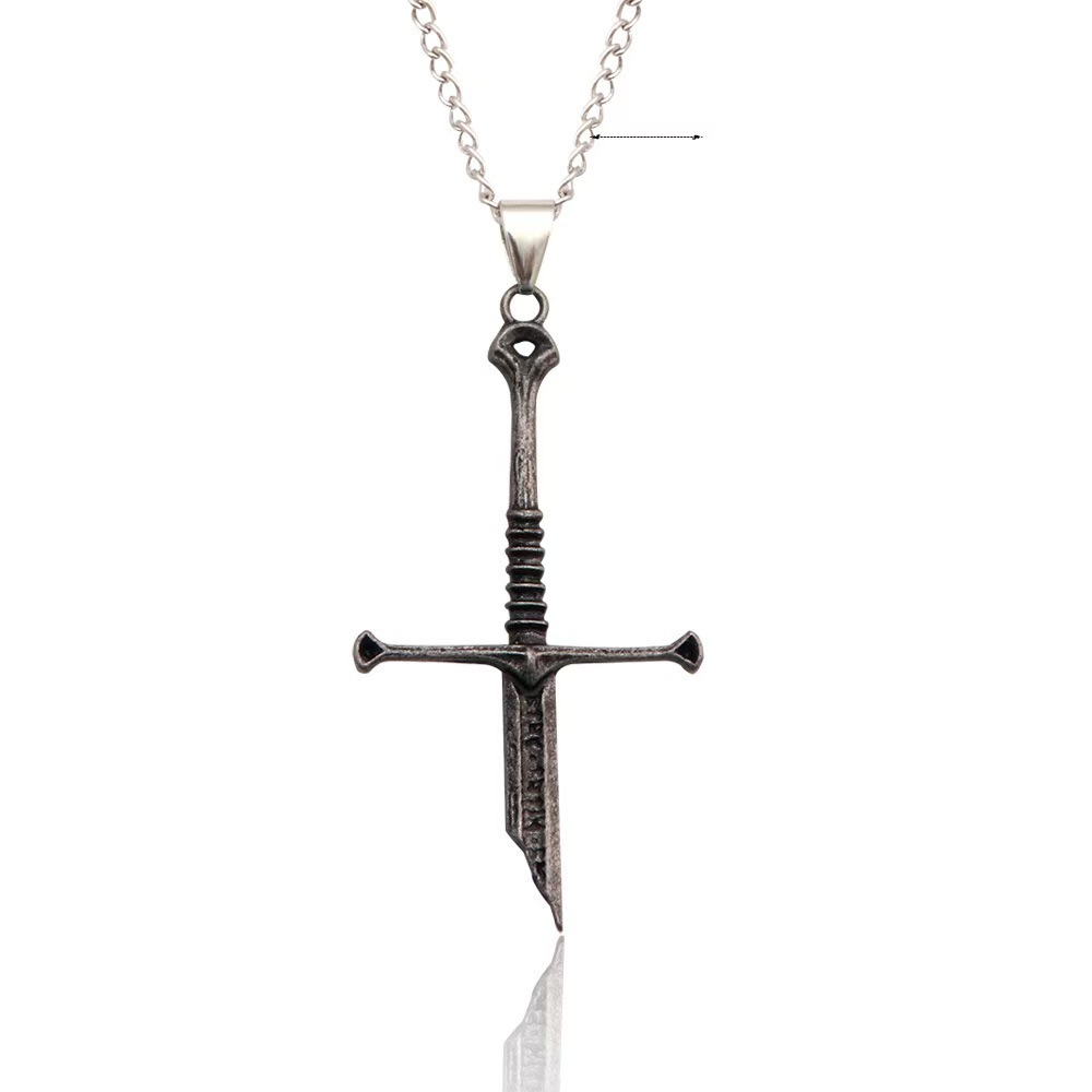 Aragorn Narsil Sword Pendant Necklace for Men LOTR Necklace Collectible Fantasy Jewelry