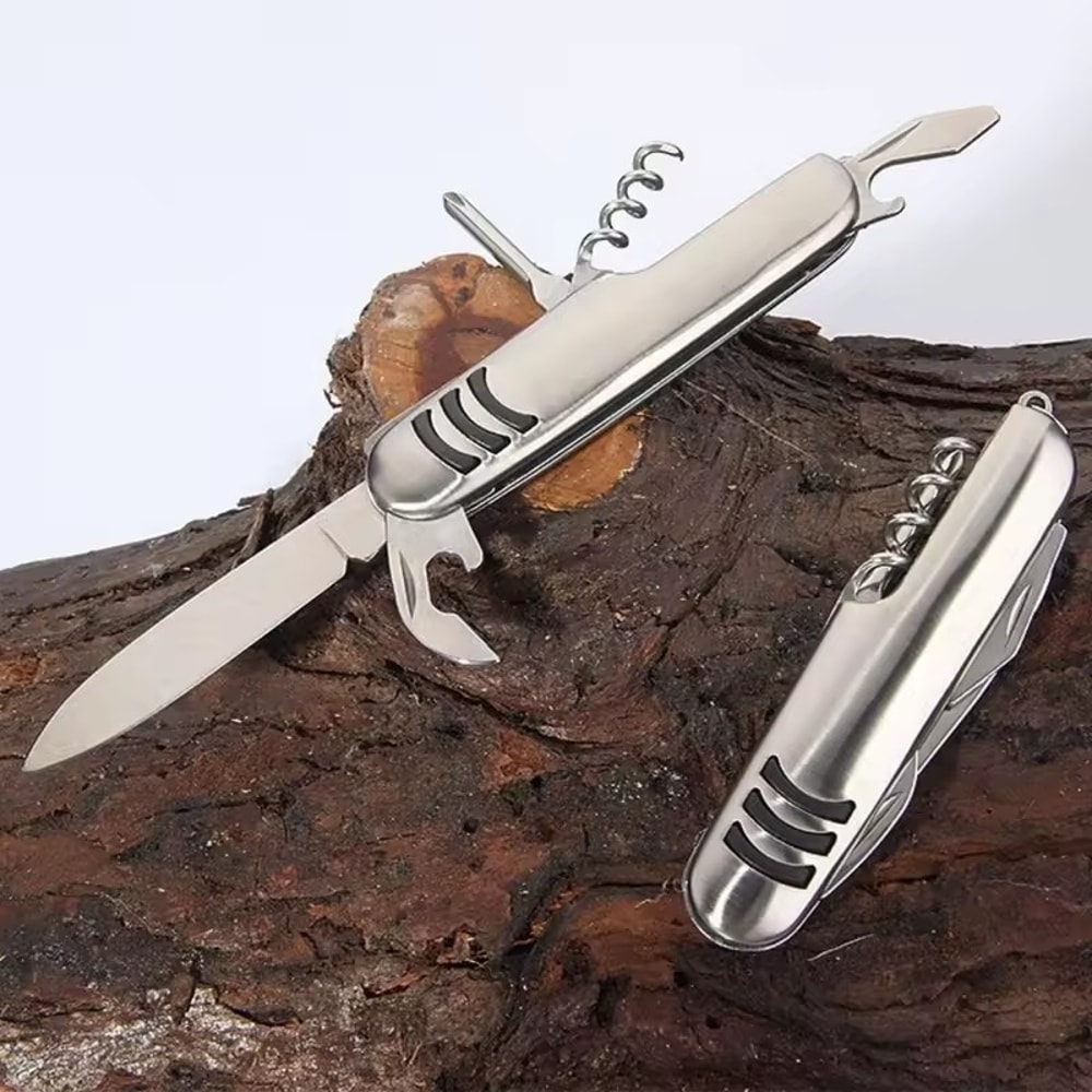 AlpineEdge Folding Camping Knife Stainless Steel Multiuse Kitchen & BBQ Tool