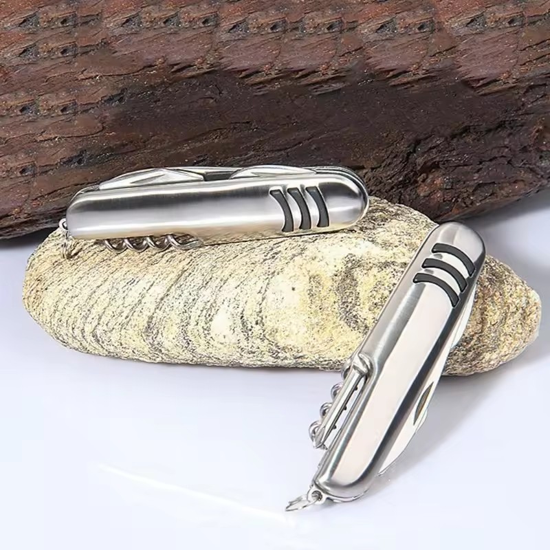 AlpineEdge Folding Camping Knife Stainless Steel Multiuse Kitchen & BBQ Tool