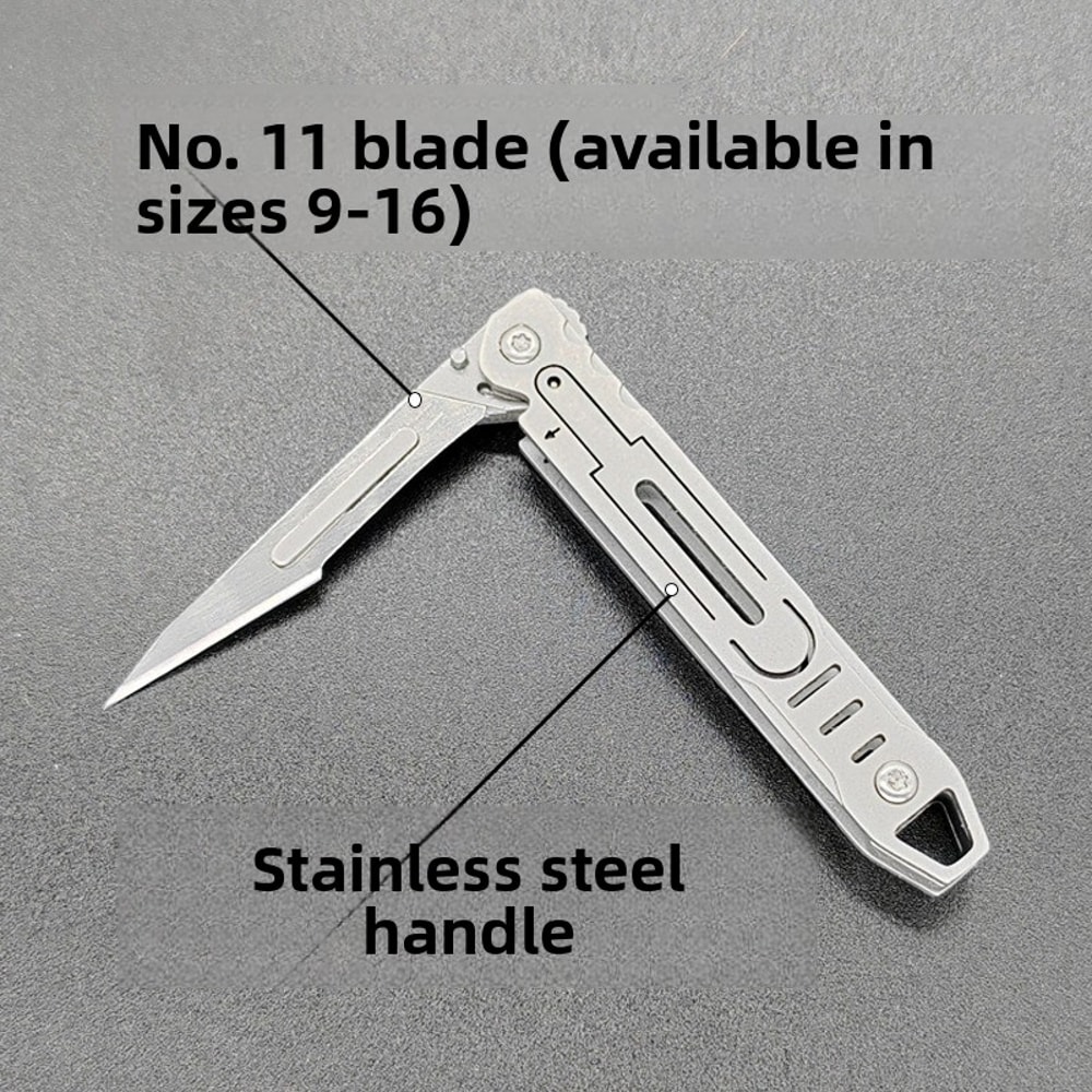 TitanEdge Mini Utility Knife Portable Stainless Steel Folding Box Cutter With Replaceable Blade 2