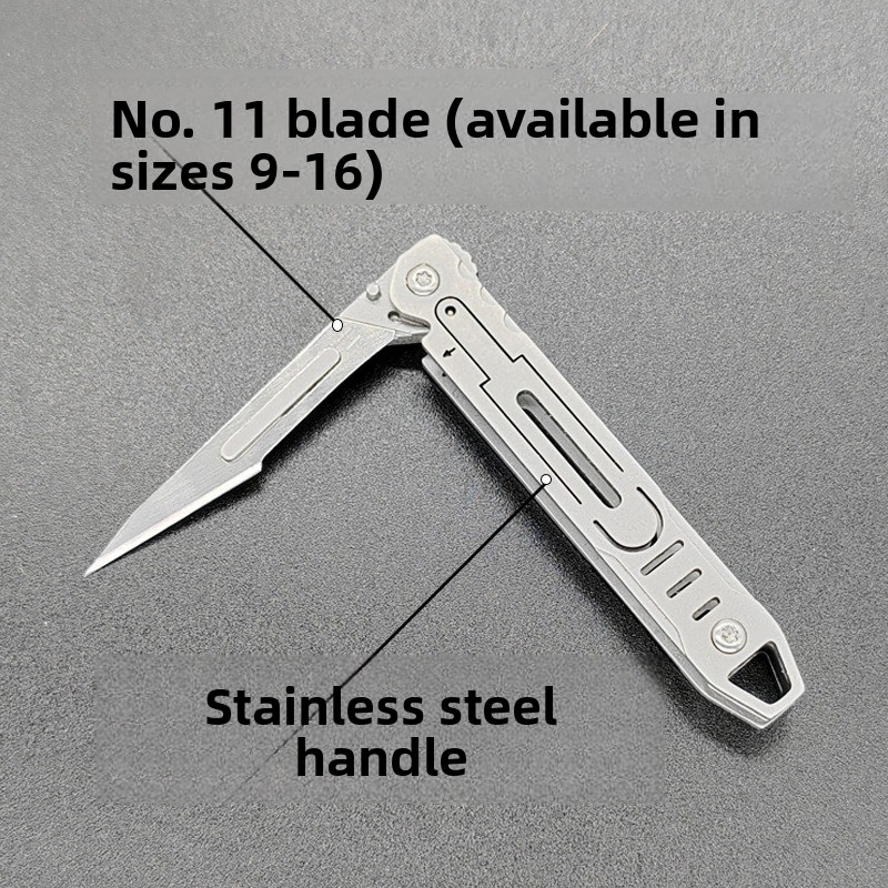 TitanEdge Mini Utility Knife Portable Stainless Steel Folding Box Cutter With Replaceable Blade 2