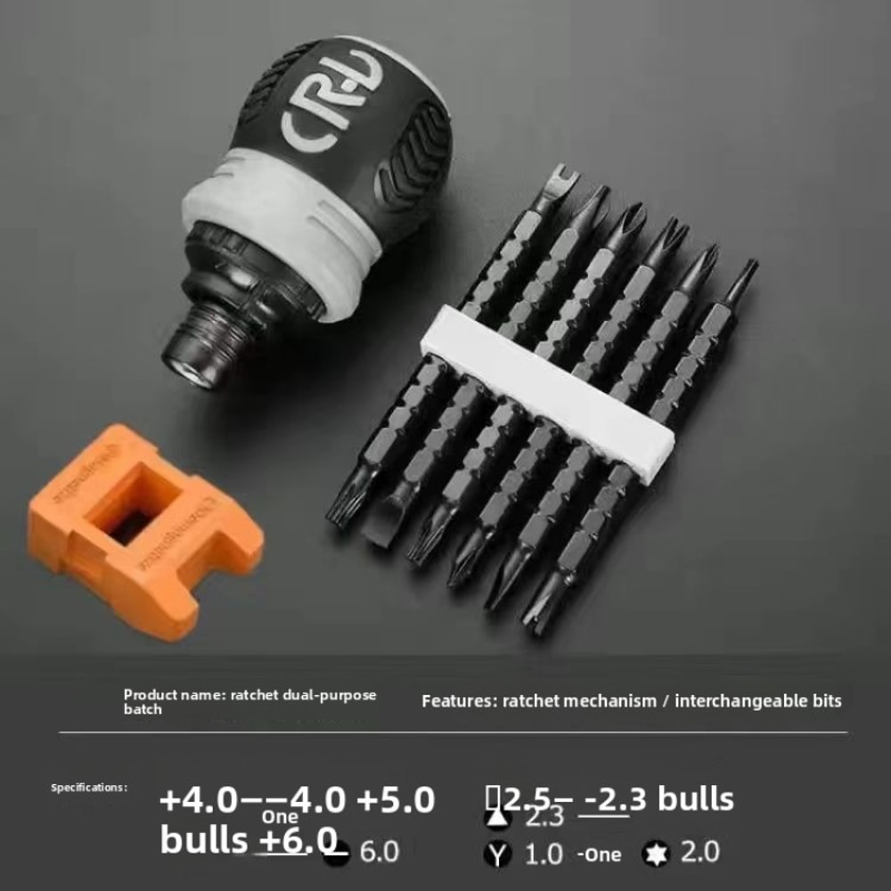 Magnetic Ratchet Screwdriver Set With Phillips Flat Head Bits For Fast Home Repairs 4