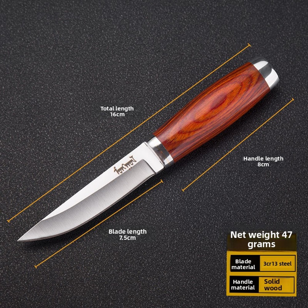 Mongolian Forge Steak Knife With Solid Wood Handle And High Carbon Steel Blade 2