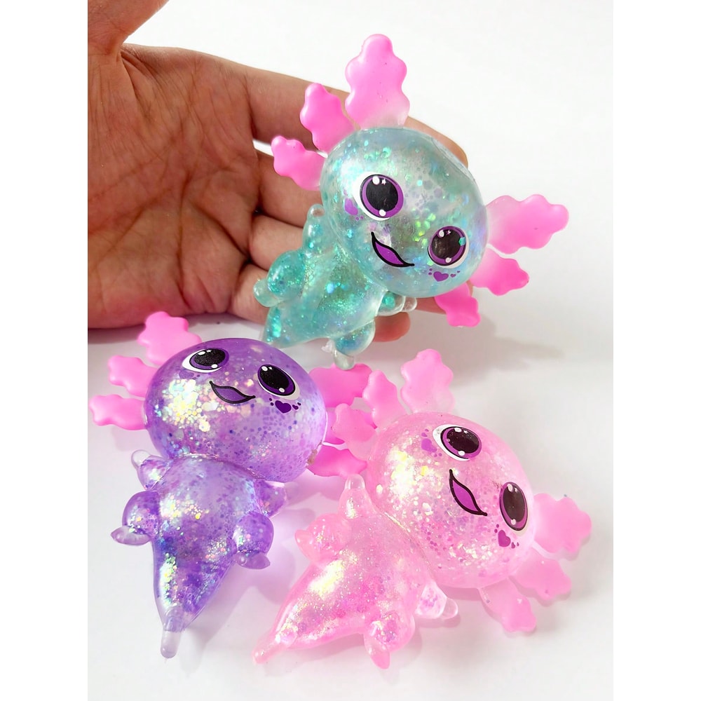 Crystal Axolotl Squishy Stress Relief Toy for Kids and Adults