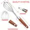 Nordic Wooden Handle Balloon Whisk Stainless Steel Egg Beater For Baking Cooking 2