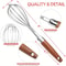 Nordic Wooden Handle Balloon Whisk Stainless Steel Egg Beater For Baking Cooking 2