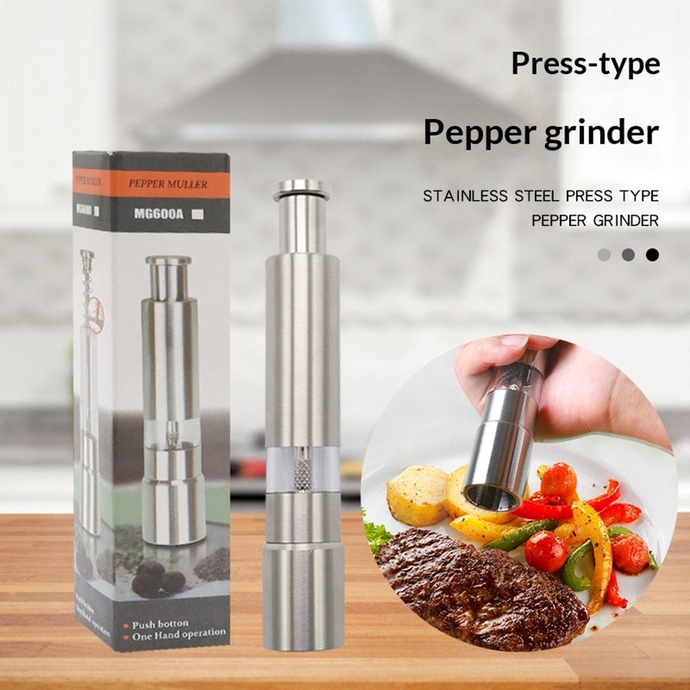 Stainless Steel Electric Spice Grinder Adjustable Pepper Mill Salt Grinder For Kitchen Use 1