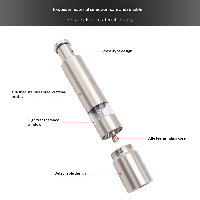 Stainless Steel Electric Spice Grinder Adjustable Pepper Mill Salt Grinder For Kitchen Use 4