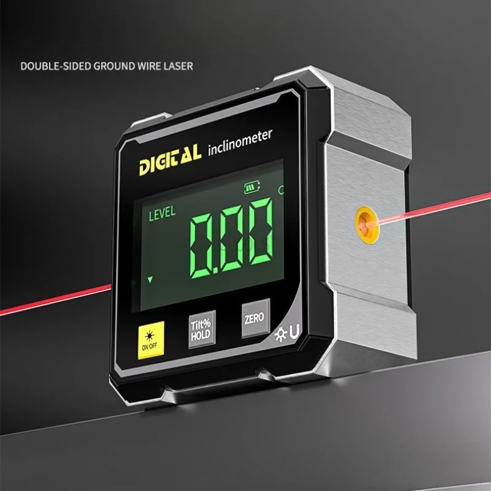 Magnetic Digital Angle Gauge and Inclinometer for Woodworking, Construction & Precision Leveling