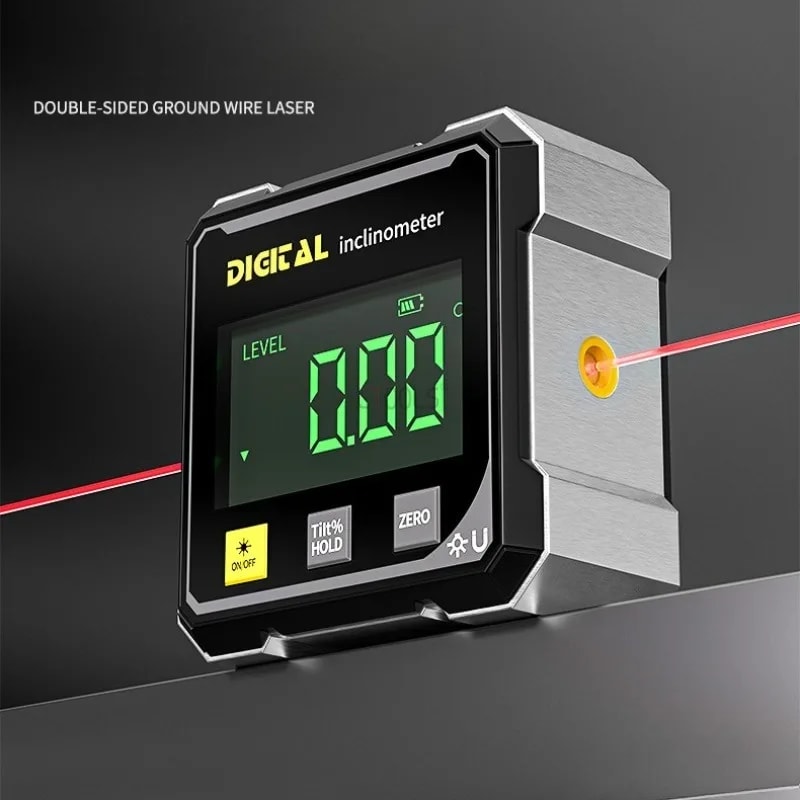Magnetic Digital Angle Gauge and Inclinometer for Woodworking, Construction & Precision Leveling