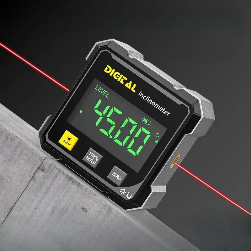 Magnetic Digital Angle Gauge and Inclinometer for Woodworking, Construction & Precision Leveling