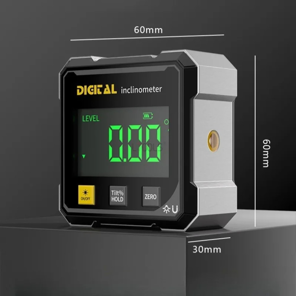 Magnetic Digital Angle Gauge and Inclinometer for Woodworking, Construction & Precision Leveling