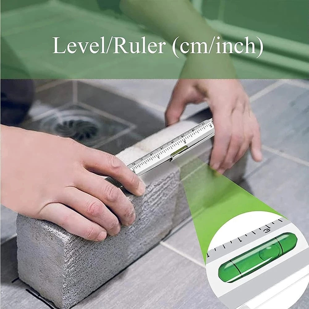 Multitool Pen With Stylus Screwdriver Ruler Level Gauge 2