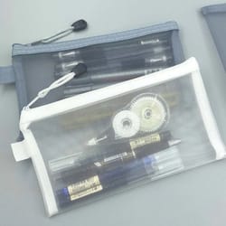 clearview mesh pencil case large capacity organizer pouch for school & office