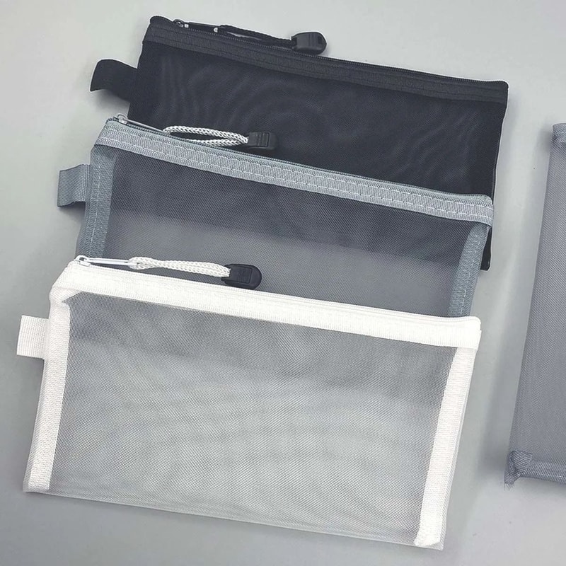ClearView Mesh Pencil Case Large Capacity Organizer Pouch For School Office 2