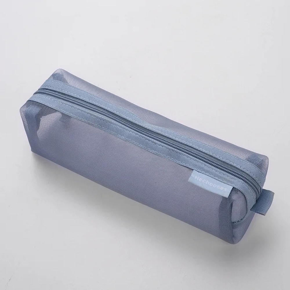 Aesthetic Mesh Pencil Case Organizer for Students and Office Essentials