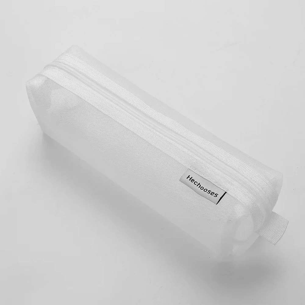 Aesthetic Mesh Pencil Case Organizer for Students and Office Essentials