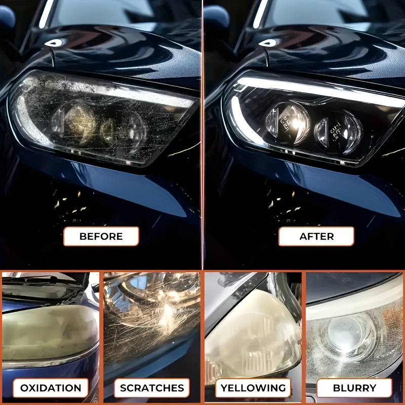 CrystalClear Headlight Restoration Kit for Car Lens Scratch & Oxidation Repair