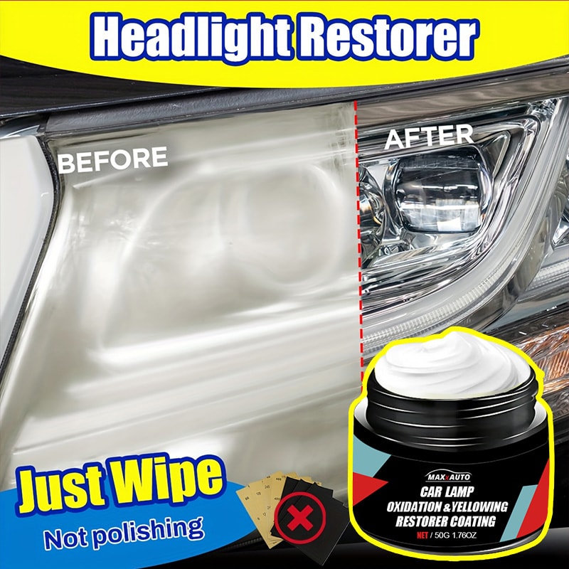 CrystalClear Headlight Restoration Kit for Car Lens Scratch & Oxidation Repair