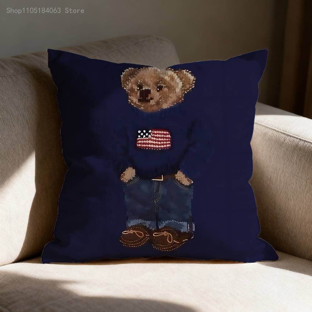 Cozy Bear Cushion Cover Decorative Throw Pillow Cover For Sofa Office Bedroom 11