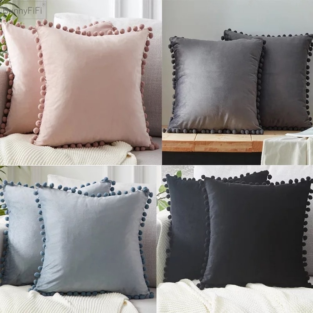 Luxury Velvet Throw Pillow Cover For Sofa Bed Decor Cushion Case 3