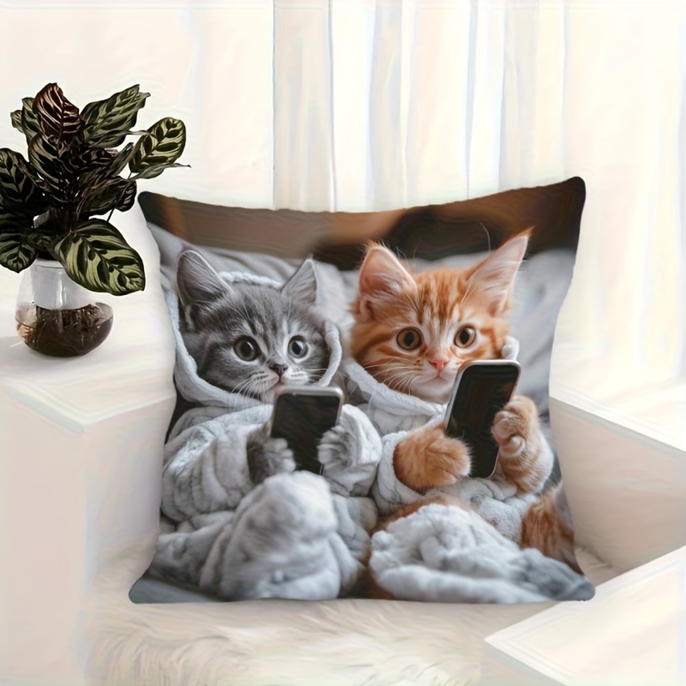 Boho Cat Pillow Cover For Cozy Living Room Bedroom Decor 1