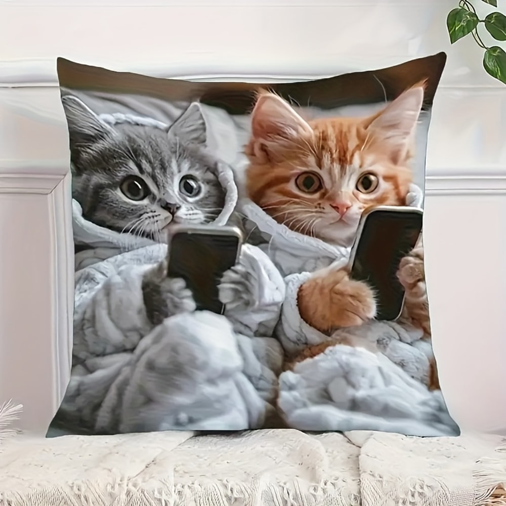 Boho Cat Pillow Cover For Cozy Living Room Bedroom Decor 3