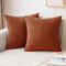 Burnt Orange Corduroy Striped Cushion Covers For Farmhouse Sofa Living Room Decor 6