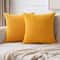 Burnt Orange Corduroy Striped Cushion Covers for Farmhouse Sofa & Living Room Decor