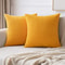 Burnt Orange Corduroy Striped Cushion Covers for Farmhouse Sofa & Living Room Decor