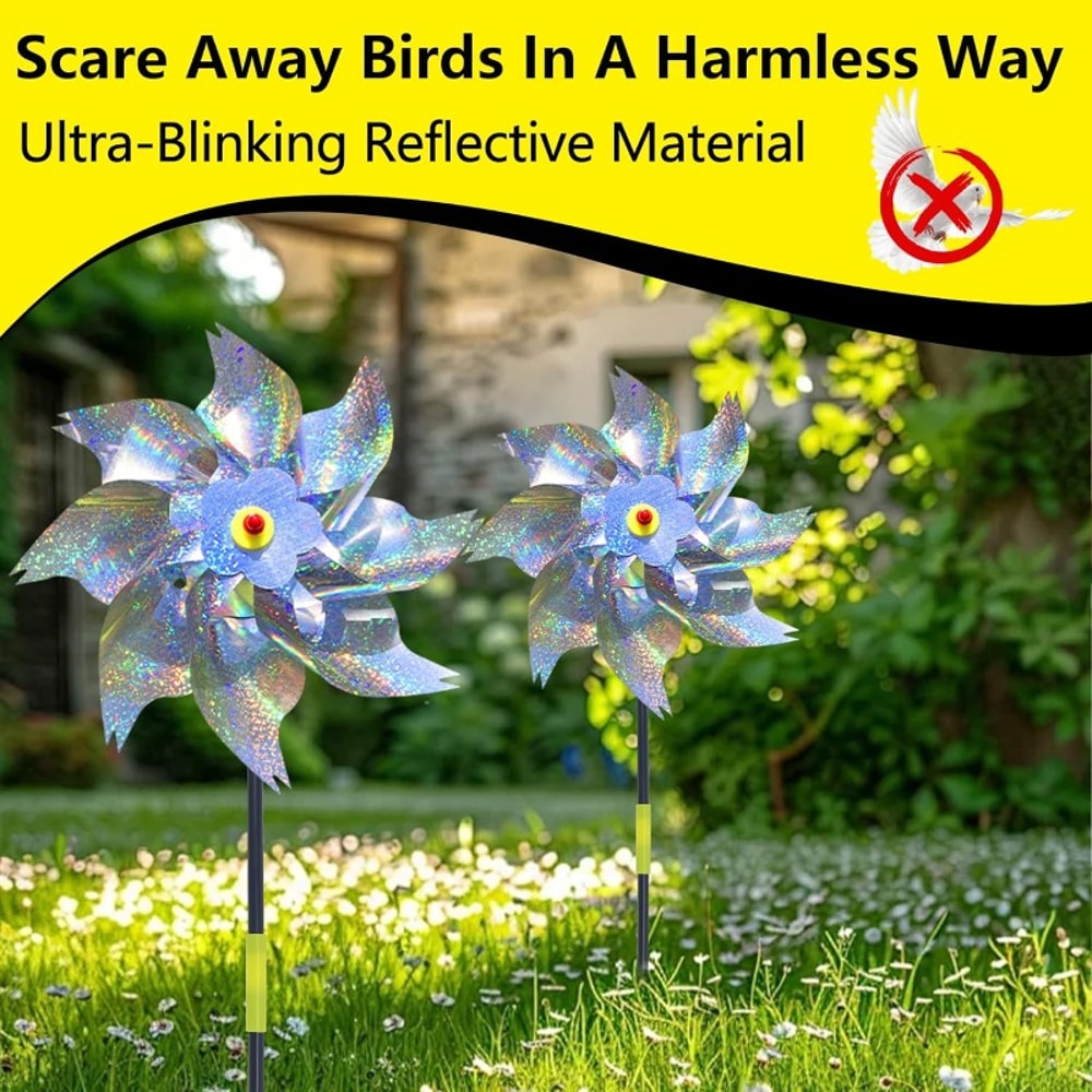 Reflective Bird Repellent Windmill Spinner for Garden and Yard Protection