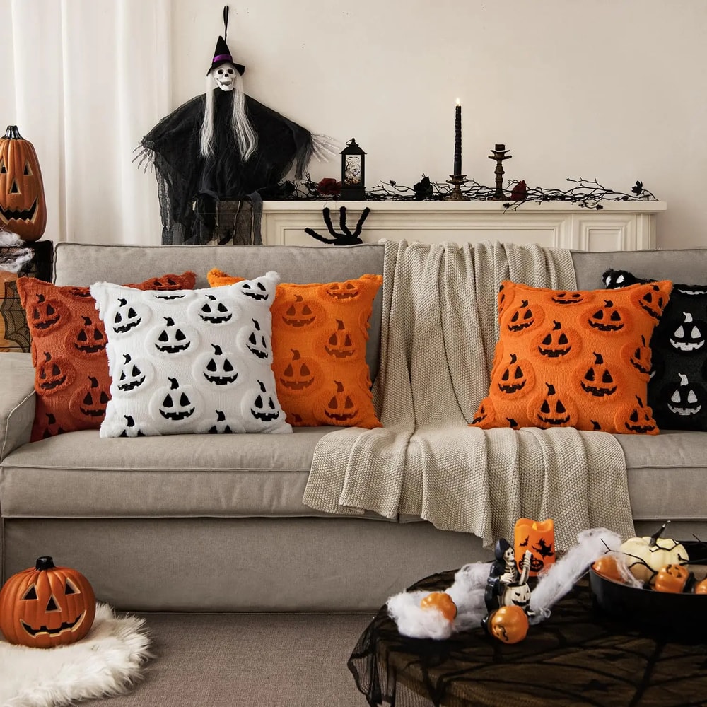 Cozy Pumpkin Plush Pillow Covers For Fall Sofa Decor 1