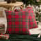Rustic Christmas Pillow Covers Plaid Checkered Cushion Cases for Cozy Holiday Sofa Decor