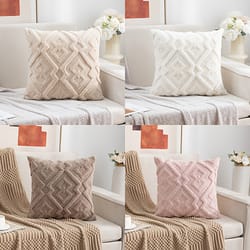 luxury plush diamond throw pillow cover for sofa & bedroom decor