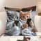 Cute Cartoon Cat Pillow Cover For Sofa Decor Cozy Cat Lover Cushion Case 0